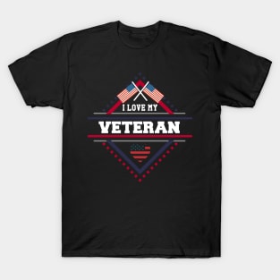 Patriotic I Love My Veteran Military Family T-Shirt